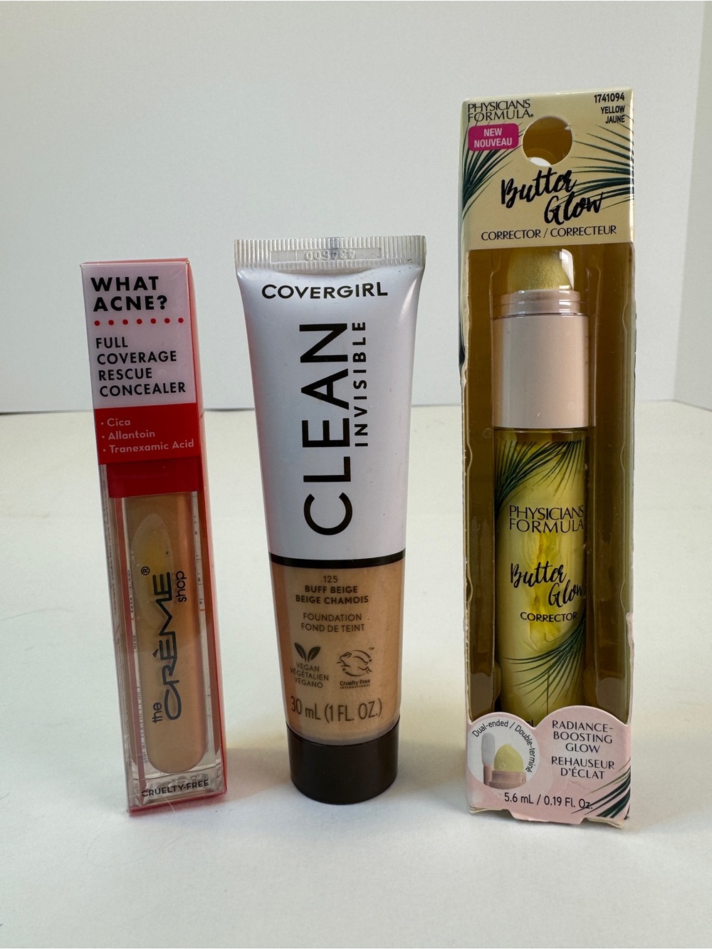 Face makeup 3 piece lot– CoverGirl, Physicians Formula & The Crème Shop